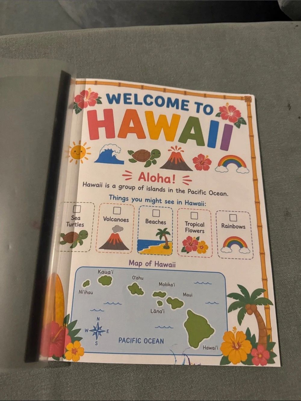 Toddler workbook- Hawaii